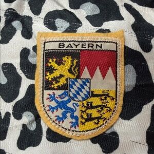 Vintage Bavarian Crest Patch on Yellow Fabric